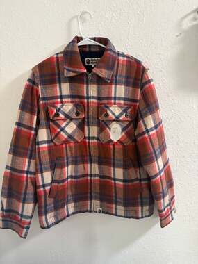 BAPE A Bathing Ape Women’s Plaid Zip Jacket Size M